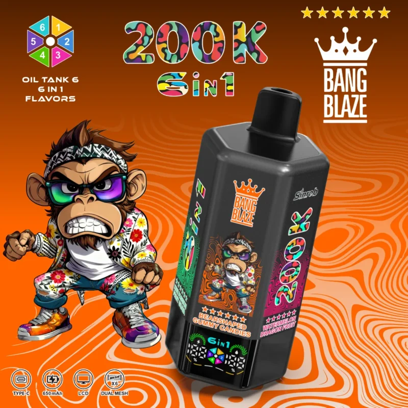 dh-vape-eu-warehouse-bang-blaze-200k-puff-200000-pineapple-ice-kiwi-passion-fruit-guava-bearshaped-gummy-candies-watermelon-dragon-fruit-peach-mango-watermelon-blueberry-cranberry-cherry