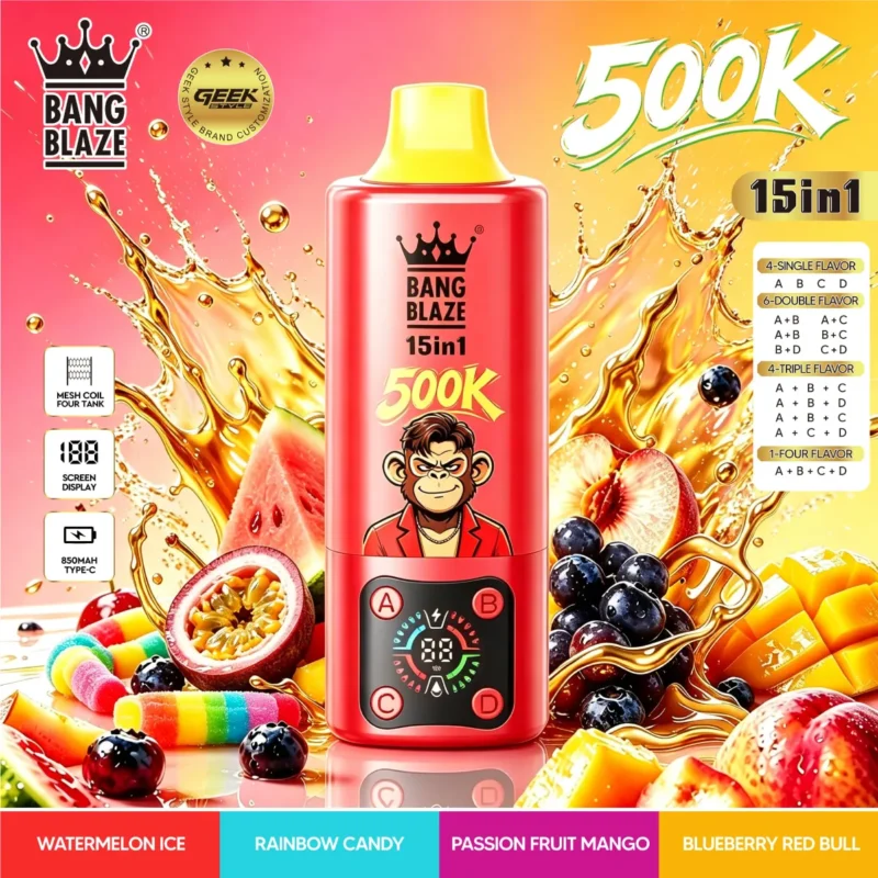 Bang Blaze 500k Rechargeable Disposable Vape design