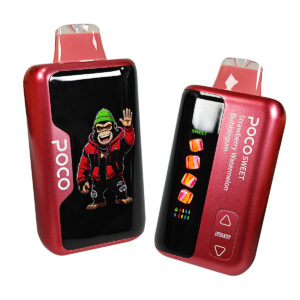 Two POCO Sweet 70000 disposable vapes in Strawberry Watermelon Bubblegum flavor.
